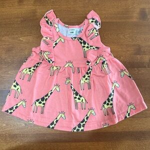 PatPat Casual Pink Dress With Giraffe Print